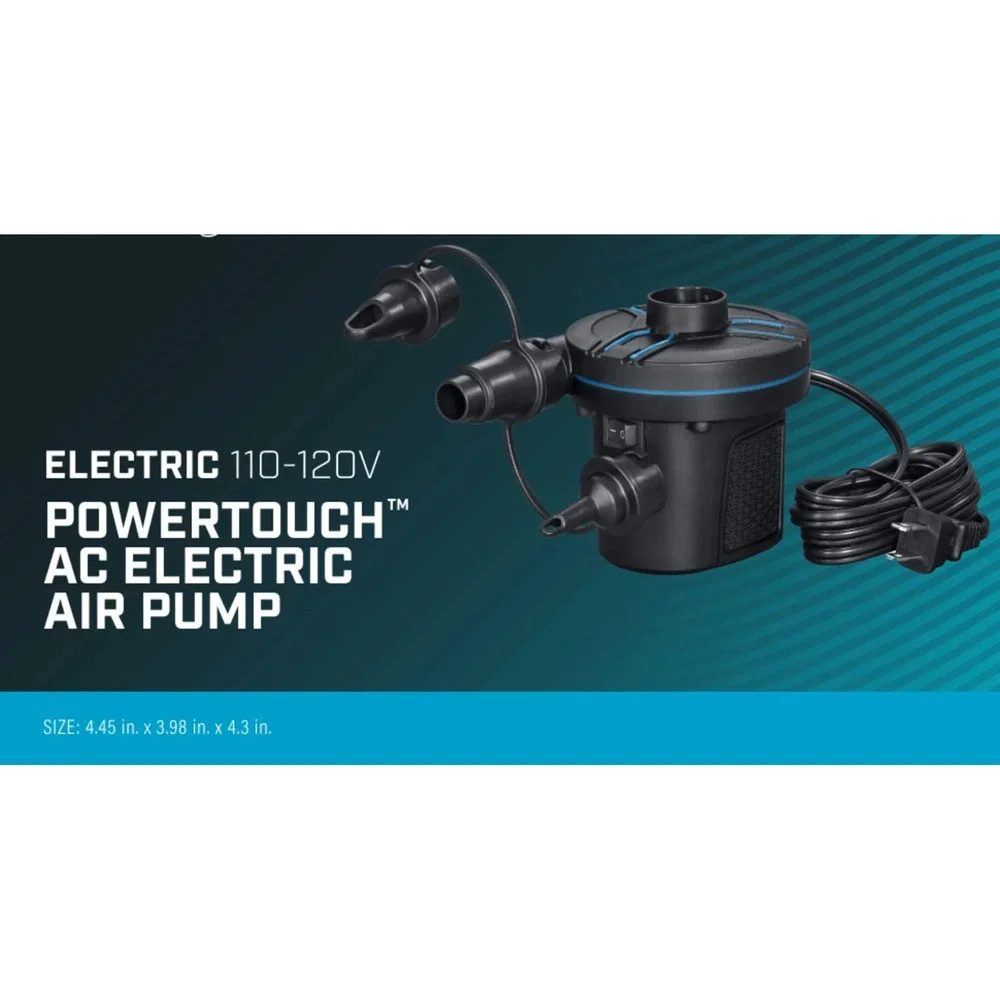 Bestway PowerTouch AC Electric Air Pump  110-120V Powerful 3‎ Valve Adaptors NEW